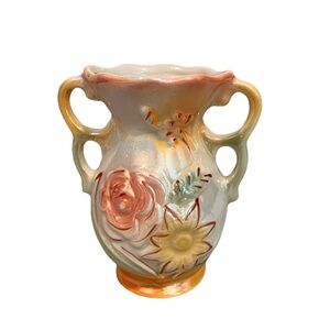 Vintage Brazilian Lusterware Iridescent Glaze Vase Made In Brazil